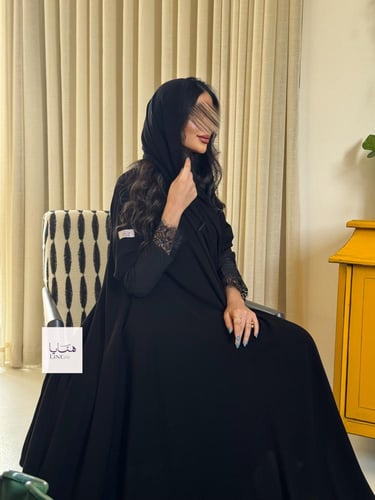 عباية الهبة سديم دبل كلوش بقماش كريب ملكي كم استري...