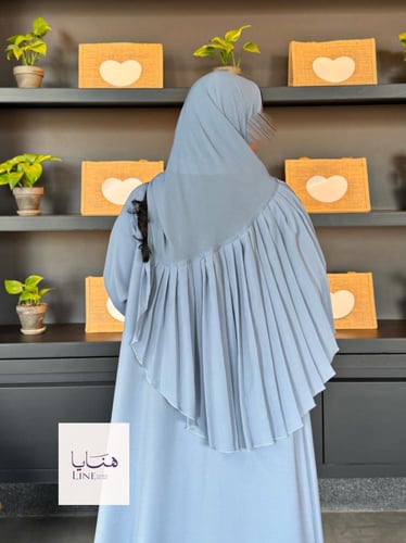 عباية كولينا دبل كلوش بقماش كريب رموش شامل طرحه كس...