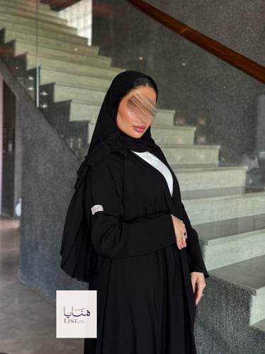 عباية كولينا دبل كلوش بقماش كريب رموش شامل طرحه كس...