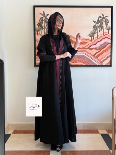 عباية سمو دبل كلوش بقماش كريب كم استريتش