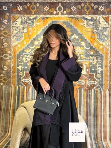 عباية إيفانا بقماش كريب الاناقة بكم موف مزين دانتي...