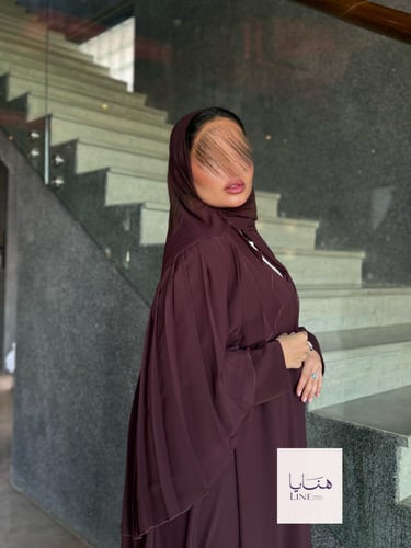 عباية كولينا دبل كلوش بقماش كريب رموش شامل طرحه كس...