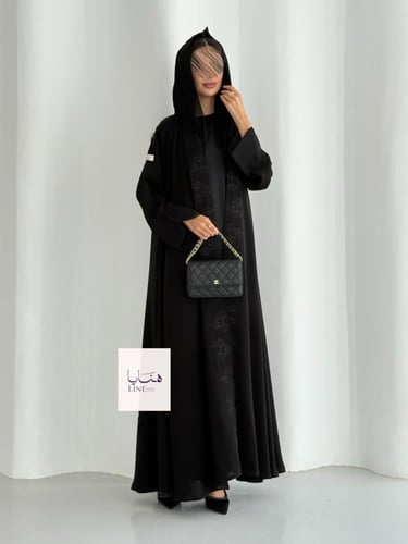 عباية رونق دبل كلوش بقماش انترنت بتطريز احترافي اس...