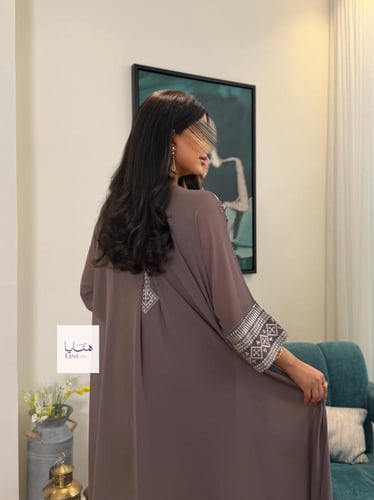 جلابية بسمه فراشة بقماش شيفون مبطنه بحرير بكسره من...