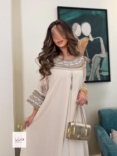 جلابية بسمه فراشة بقماش شيفون مبطنه بحرير بكسره من...