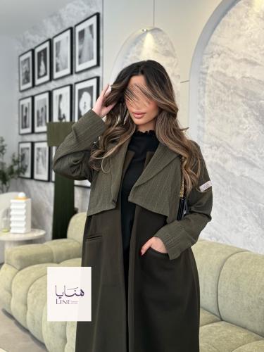 عباية هيلينا بقماش جوخ مع جاكيت مخمل استريتش متصل...