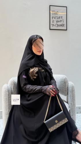 عباية الهبة سديم نص بشت بقماش كريب ملكي كم استريتش...
