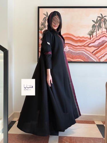 عباية سمو دبل كلوش بقماش كريب كم استريتش