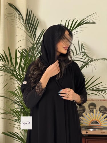 عباية الهبة سديم دبل كلوش بقماش كريب ملكي كم استري...