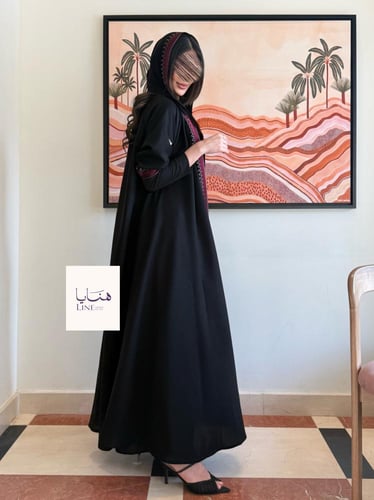 عباية سمو دبل كلوش بقماش كريب كم استريتش