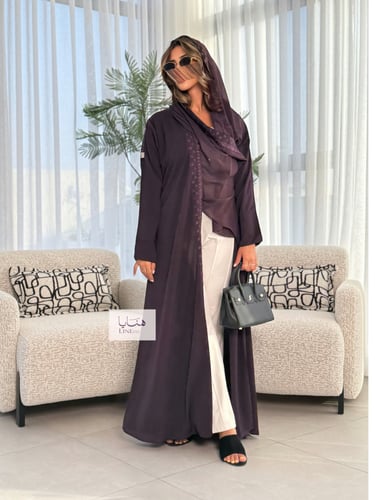 عباية تميز قماش راما لون موف