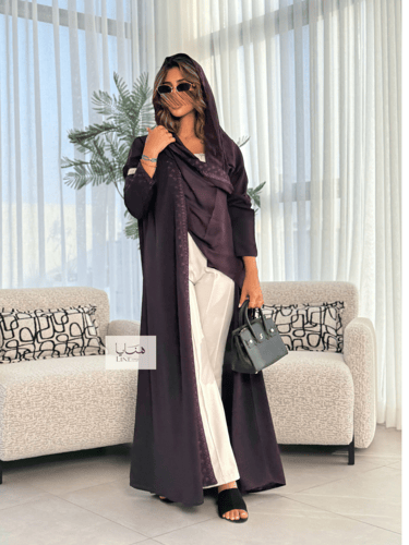 عباية تميز قماش راما لون موف