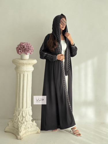 عباية تميز قماش راما لون رصاصي