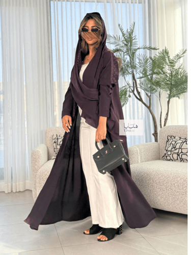 عباية تميز قماش راما لون موف