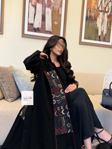 عباية شيهانه قماش سيراميك مع روكاما مطرز عنابي
