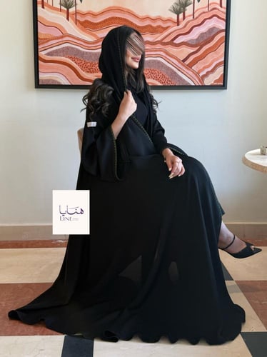 عباية ربى دبل كلوش بقماش انترنت كم واسع تدخيلات تط...