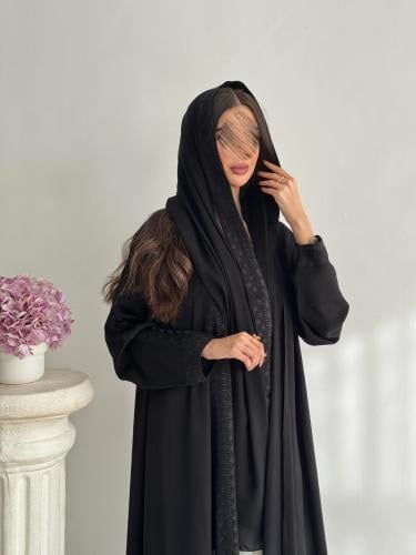 عباية تميز قماش راما لون اسود
