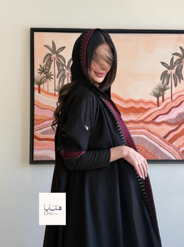 عباية سمو دبل كلوش بقماش كريب كم استريتش