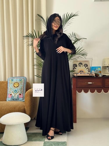 عباية الهبة سديم دبل كلوش بقماش كريب ملكي كم استري...