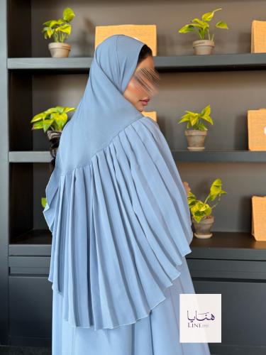 عباية كولينا دبل كلوش بقماش كريب رموش شامل طرحه كس...