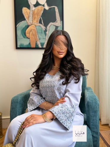 جلابية زهراء قماش ناعم مع تطريز انيق بالصدر والاكم...