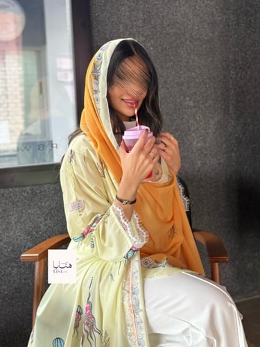 عباية هفيف قماش حرير صيفي بارد ليموني