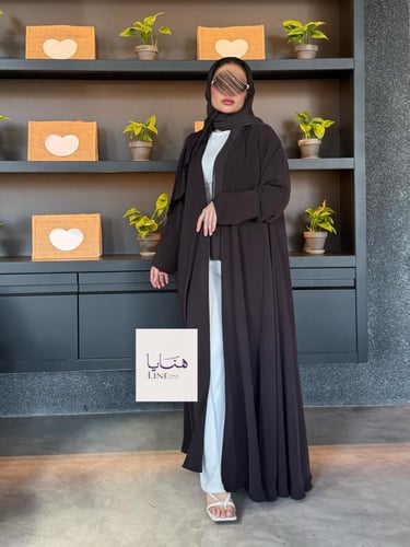 عباية كولينا دبل كلوش بقماش كريب رموش شامل طرحه كس...