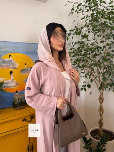 عباية رهف كلوش بقماش كريب احساس بينك