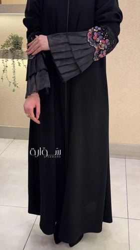 عباية ربع كلوش - كم شيفون بكلفه شك