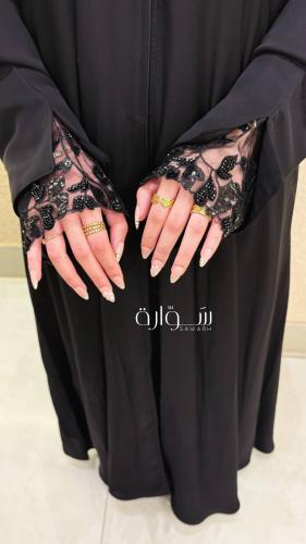 عباية ربع كلوش - دانتيل شك