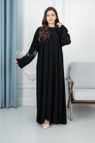 عباية نص كلوش بدقة خيط مربعات