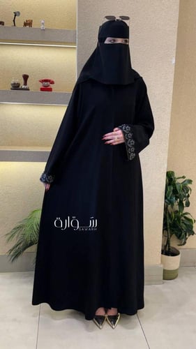 عباية ربع كلوش - بكلفه رصاصي راقي