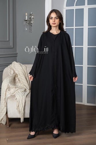 عباية استريت انترنت تطريز كم وتحت حلزوني