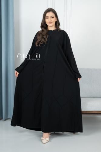 عباية نص كلوش بدقة خيط مربعات