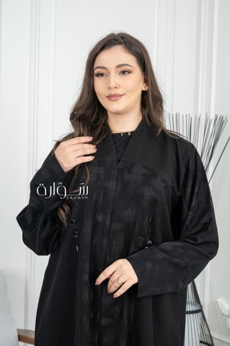 عباية كتان جاكار زرار امام