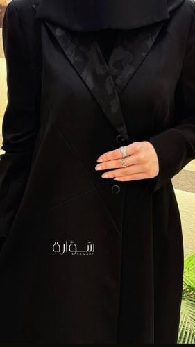 عباية بليزر جاكار و اكمام زرار راقية