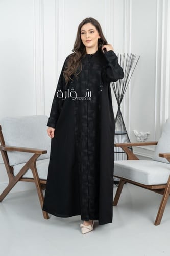 عباية كتان جاكار زرار امام