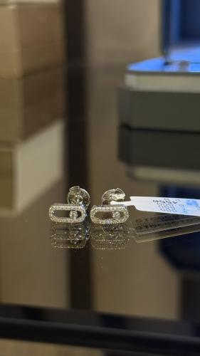 حلق ميسيكا ميني ذهب ابيض فل الماس