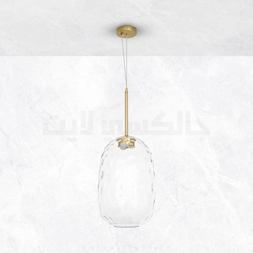 معلقة ليد نحاسية زجاج شفاف