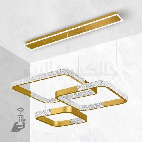 ثريا مودرن ليد 3 طبقات ذهبي - مربع