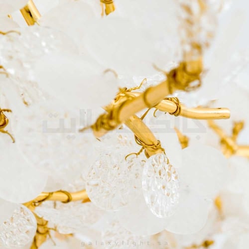 ثريا فاخرة ذهبية جنيهات كريستال 1 متر و نصف