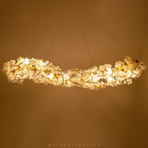 ثريا فاخرة ذهبية جنيهات كريستال 1 متر و نصف