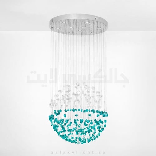 ثريا احجار فيروزي و شفاف - دائربة