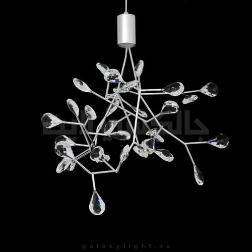 معلقة مودرن اغصان فضية مع كريستال