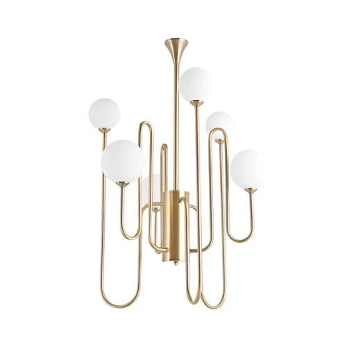 ثريا كرات زجاجية مودرن نحاسي ذهبي لغرف الطعام - 80...