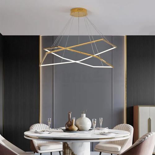 ثريا مودرن ليد سداسية ذهبي - 60-80 سم