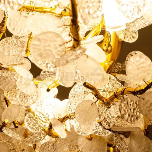 ثريا فاخرة ذهبية جنيهات كريستال 1 متر و نصف