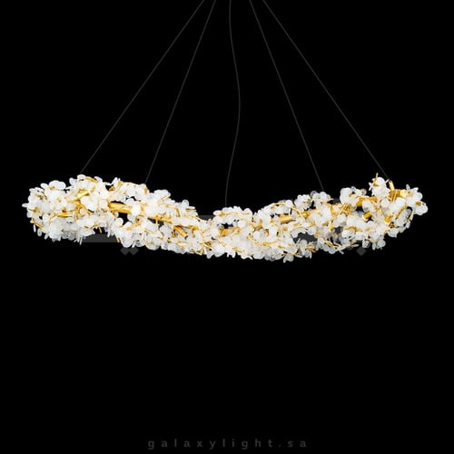 ثريا فاخرة ذهبية جنيهات كريستال 1 متر و نصف