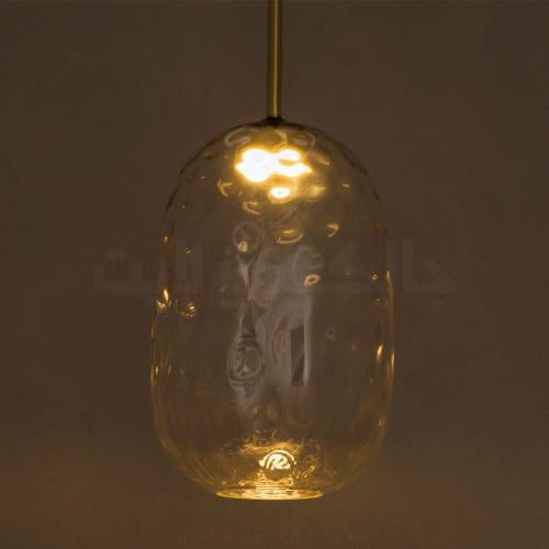 معلقة ليد نحاسية زجاج شفاف