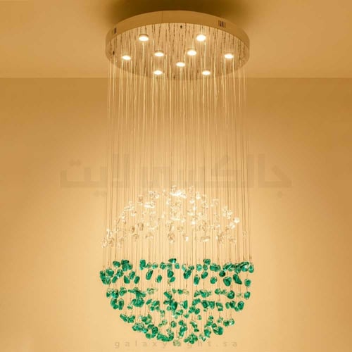 ثريا احجار فيروزي و شفاف - دائربة